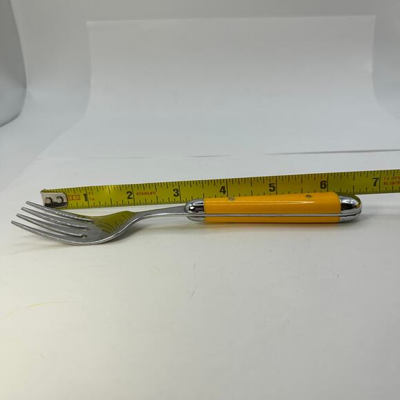 1 Salad Fork Oneida Palette-Yellow Stainless, 1999, Yellow Color, Rivets 6 1/2" - Picture 7 of 7
